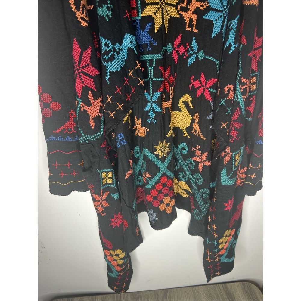 Johnny Was Sweater Kimono Embroidered Floral Cardigan VTG Duster Pockets Sz S - Picture 7 of 16